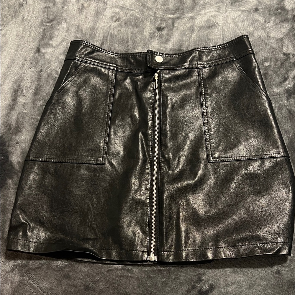 Black Leather Mini Skirt